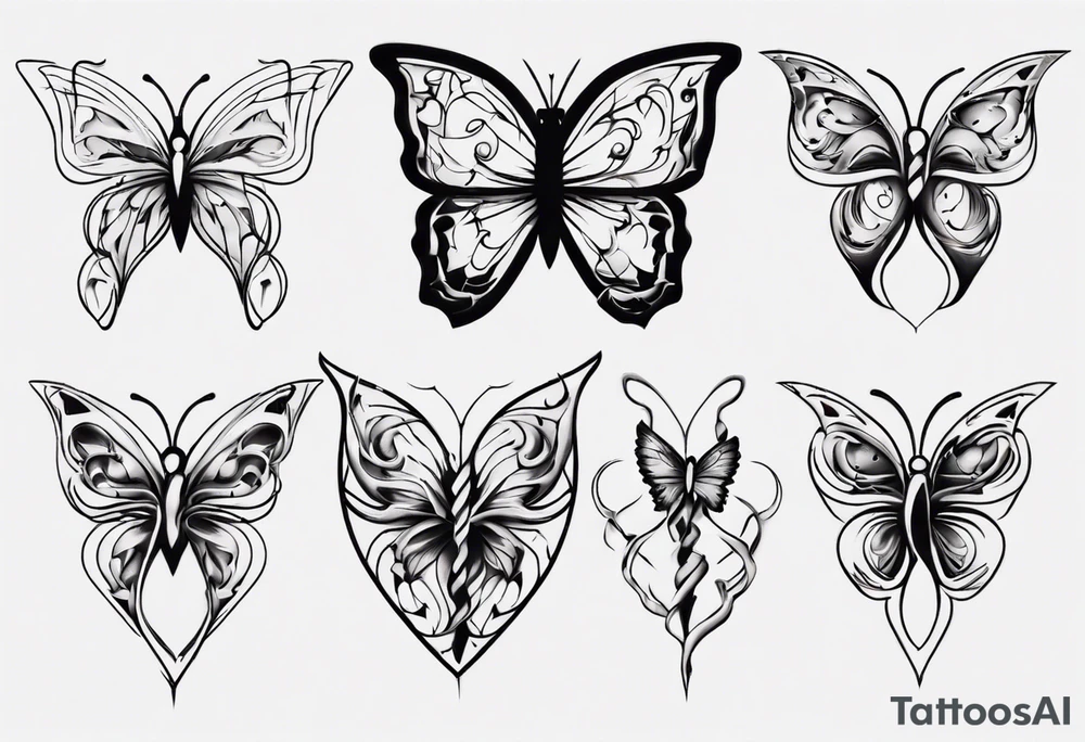 Butterfly wrapped in heart tattoo idea
