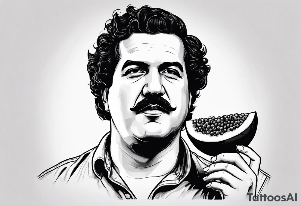 Pablo Escobar eating fruit tattoo idea