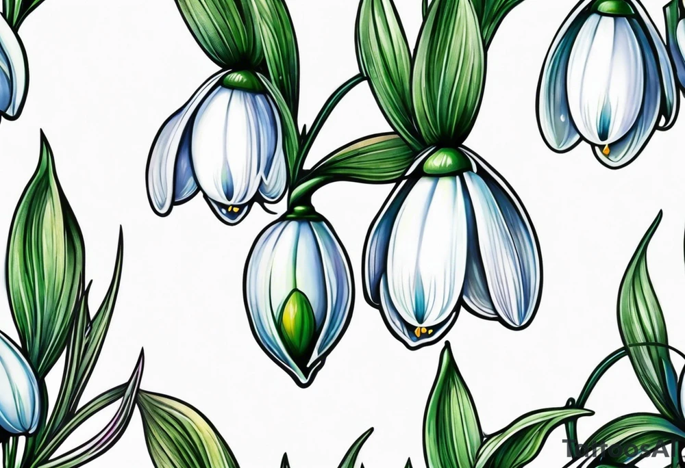 snowdrop flower tattoo idea