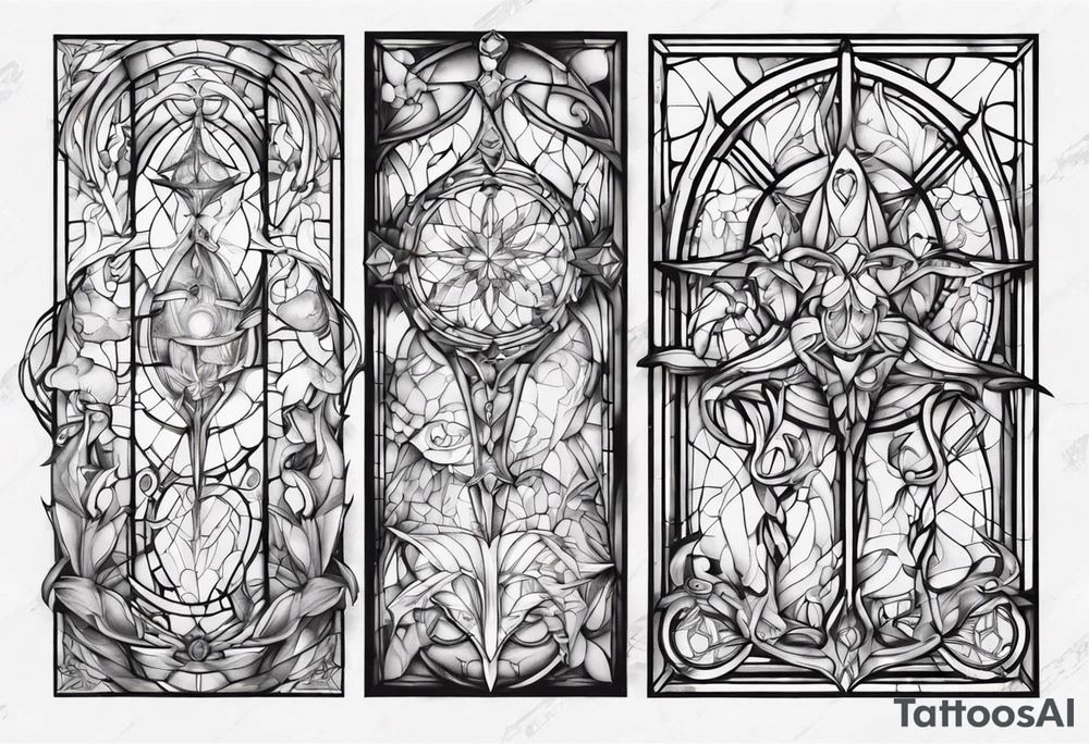 Stained glass window tattoo idea