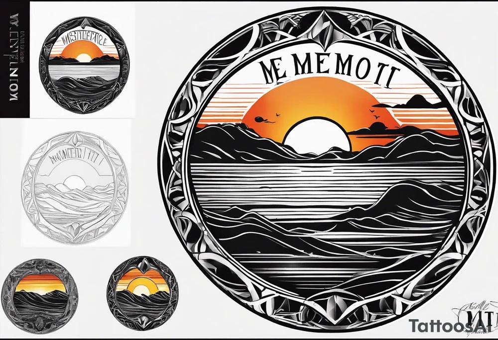 Simple tattoo of a sunset with the inscription Memento mori
I want to put it on my knee tattoo idea
