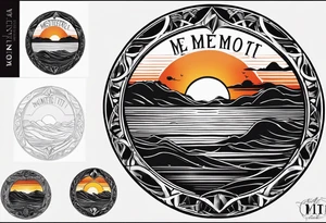 Simple tattoo of a sunset with the inscription Memento mori
I want to put it on my knee tattoo idea