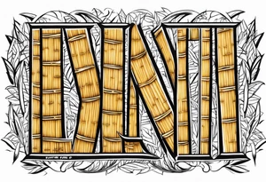 Lettering Bamboo,corn straw, font tattoo idea