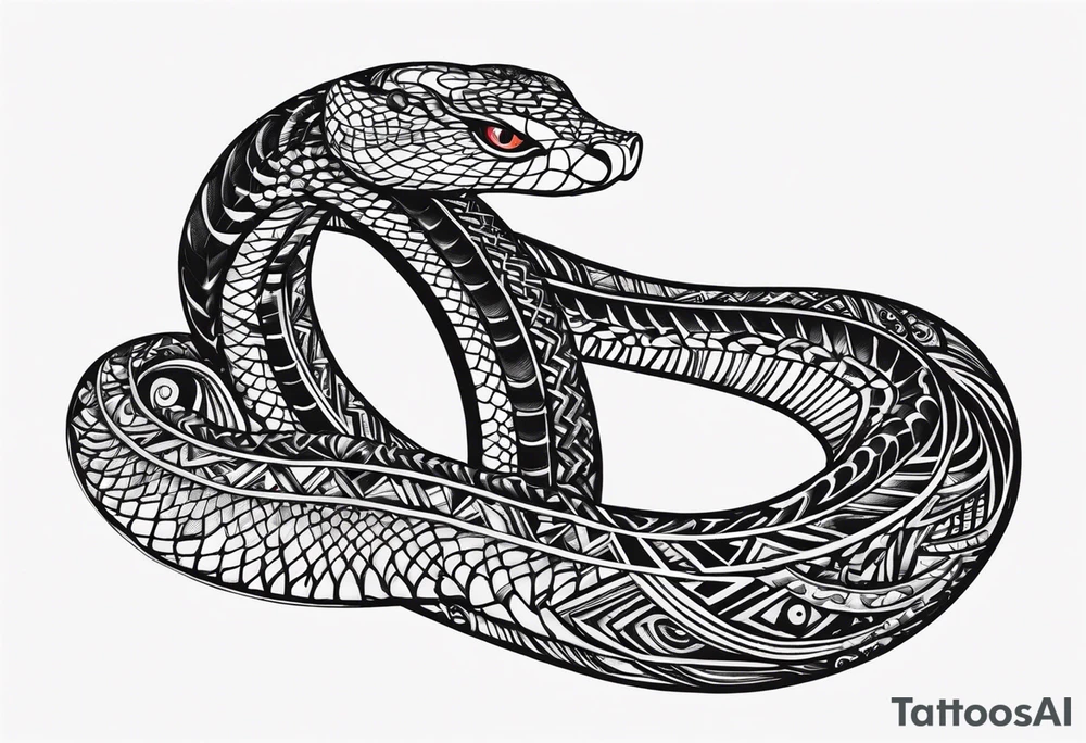 Cobra enrolada em uma lua minguante tattoo idea