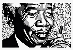 Nelson Mandela smoking cigarette tattoo idea