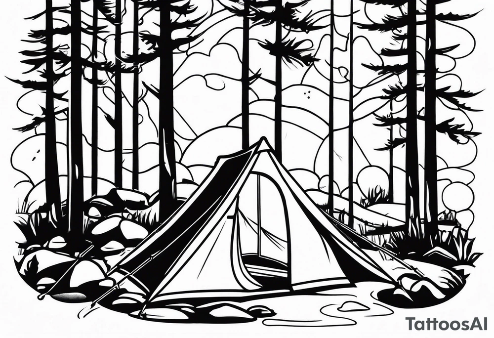 camping tattoo idea