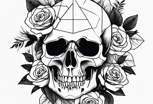 skull and roses and bold forearm tattoo idea