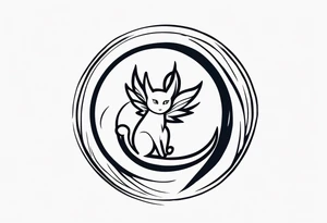 A fairy with a tail that is the fairy in the Fairy Tail anime guild logo tattoo idea