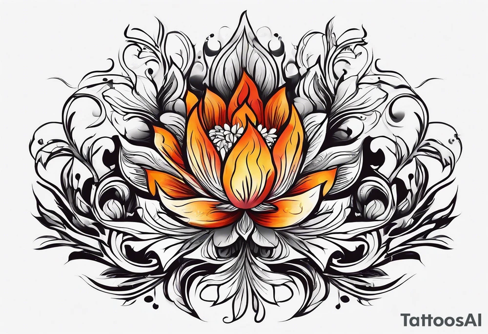 Flower fire for a male tattoo tattoo idea