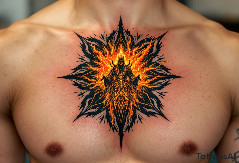 A fiery orange Svarog’s Square evokes divine protection and the creative fire of the sky god. tattoo idea