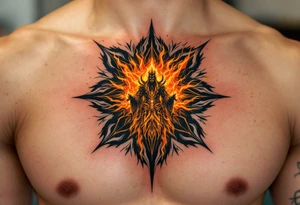 A fiery orange Svarog’s Square evokes divine protection and the creative fire of the sky god. tattoo idea