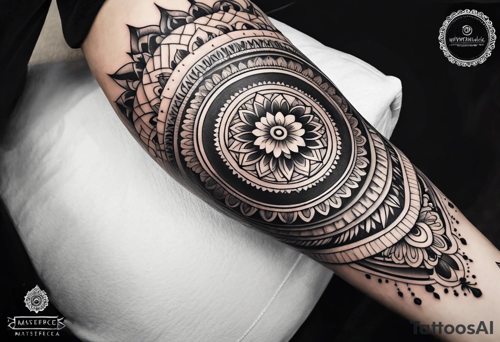 Mandala full arm tattoo idea