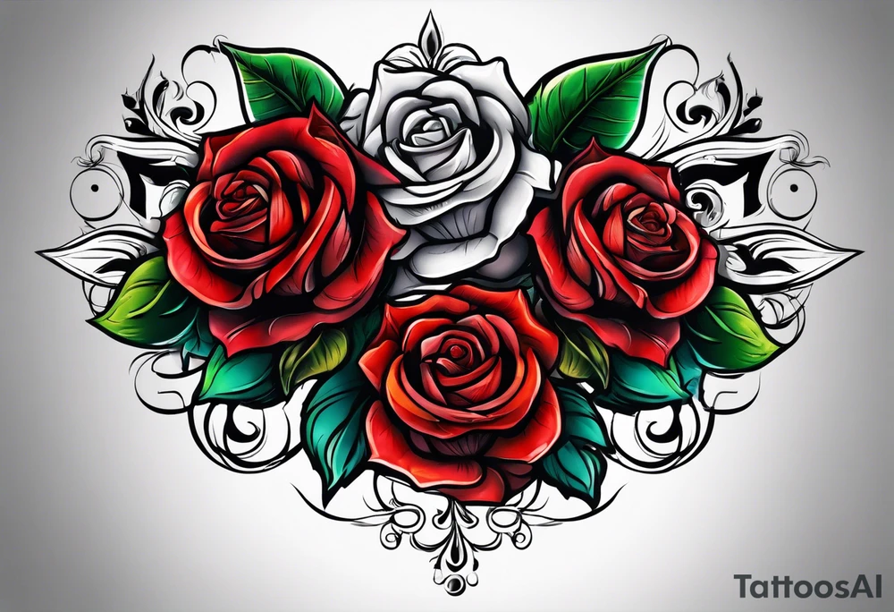 Italian mafia roses tattoo idea