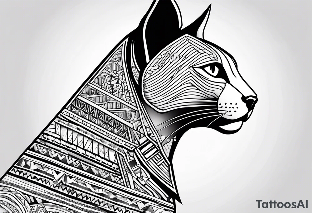 Bastet in a simple way, masculine but with the eye of Ra tattoo idea