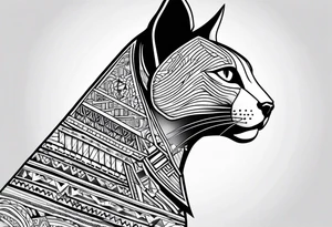 Bastet in a simple way, masculine but with the eye of Ra tattoo idea