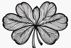 Solid black Four leaf clover tattoo idea