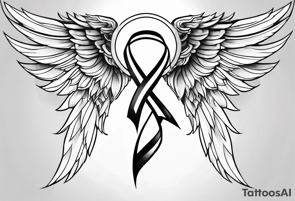 Cancer ribbon, angel, tattoo idea