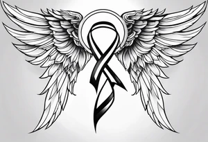 Cancer ribbon, angel, tattoo idea