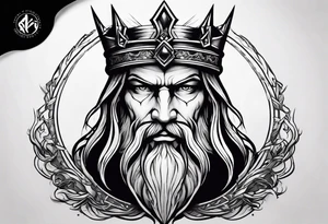 A pointy crown of a dark wizard tattoo idea