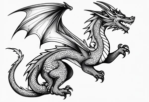 Dragon with September birth flower going up the spine tattoo idea