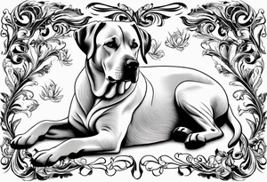 Big white dog with standing ears those the member of family and most important animal in my life tattoo idea