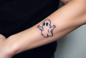 Cute ghost smoking tattoo idea
