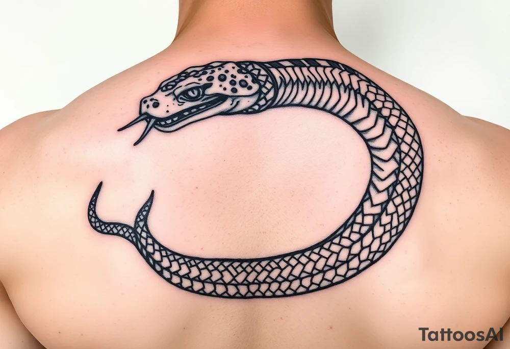 Detailed unique amazing looking snake who Battles the mental State derealisation. Elements like fire, water, or lightning. tattoo idea