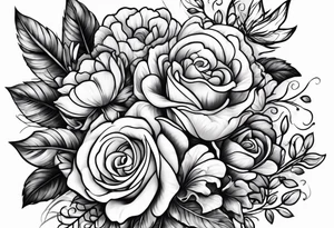 Bouquet de fleurs tattoo idea