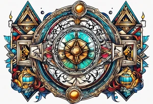 free masonry symbol , rectangle tattoo idea