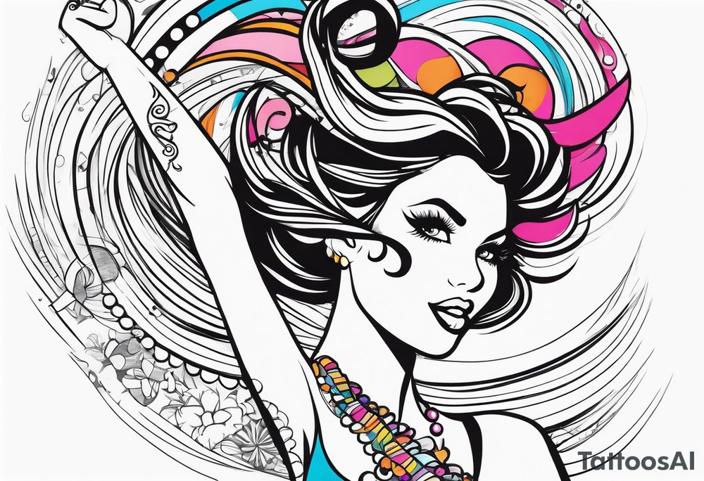 Girl twirling tattoo idea