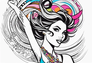 Girl twirling tattoo idea