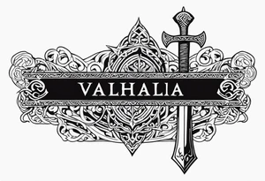 Valhalla sword viking funeral tattoo idea