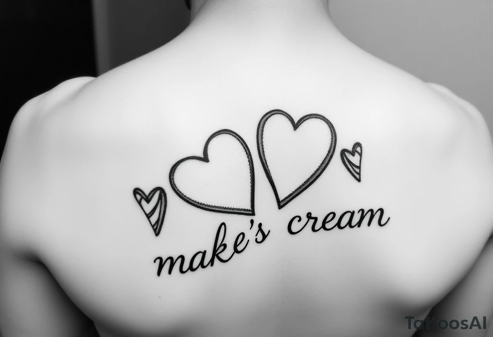 Candy hearts thats says make me cream tattoo idea