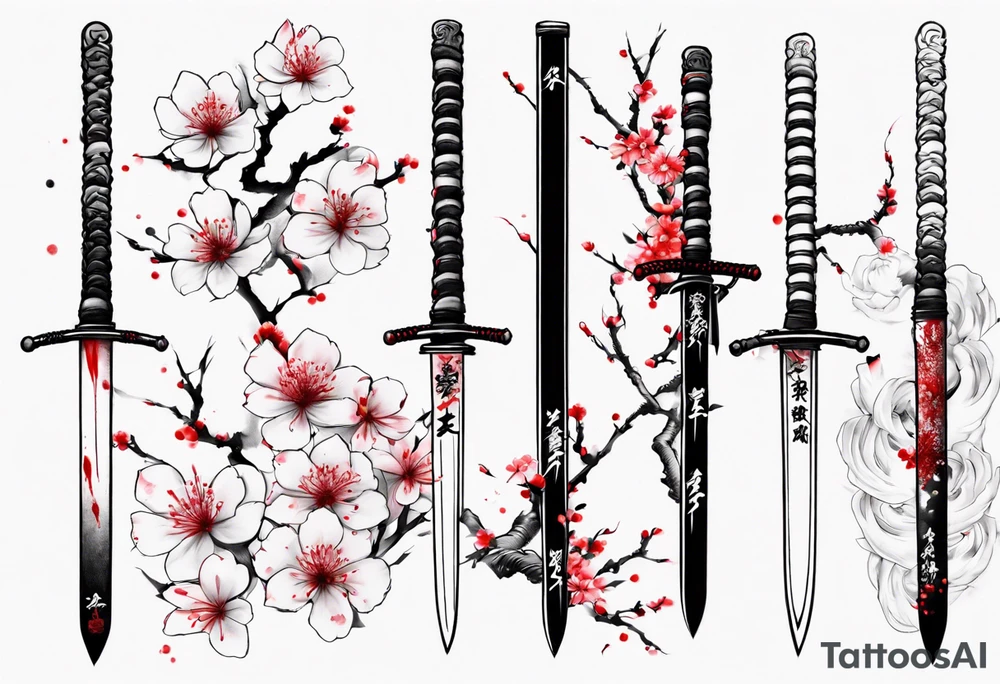 Shogun swords Sakura blood tattoo idea