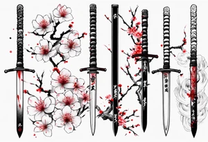 Shogun swords Sakura blood tattoo idea