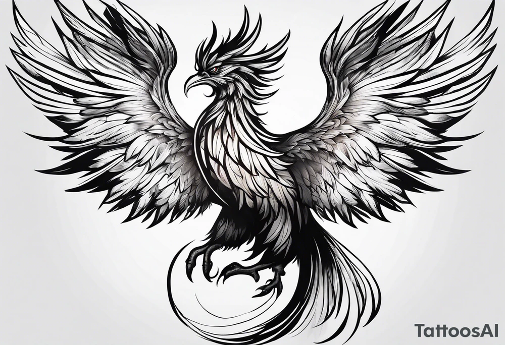 Small phoenix rising up. For memory tattoo idea