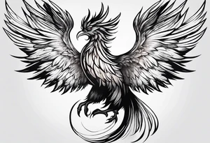 Small phoenix rising up. For memory tattoo idea