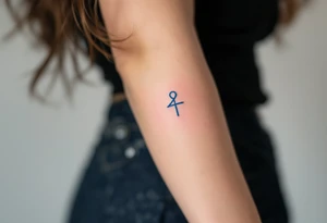 symbol for love rune ᚹ in icy blue tattoo idea