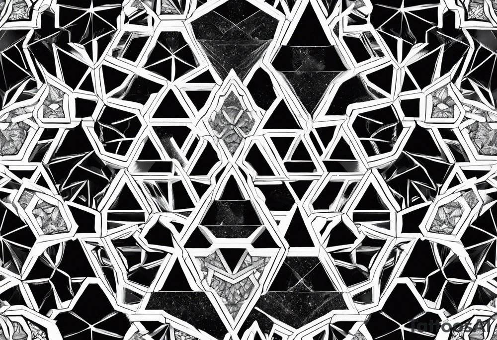 Repeating ice crystals in hexagon pattern tattoo idea