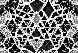 Repeating ice crystals in hexagon pattern tattoo idea