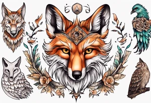 ein Tier aus Fuchs und Eule tattoo idea
