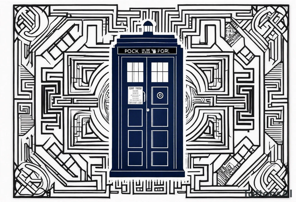 Tardis in a square tattoo idea