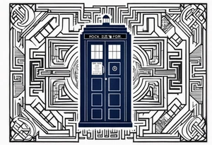 Tardis in a square tattoo idea