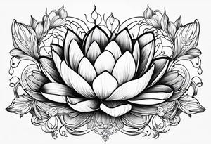 lotus and tulip combined tattoo idea