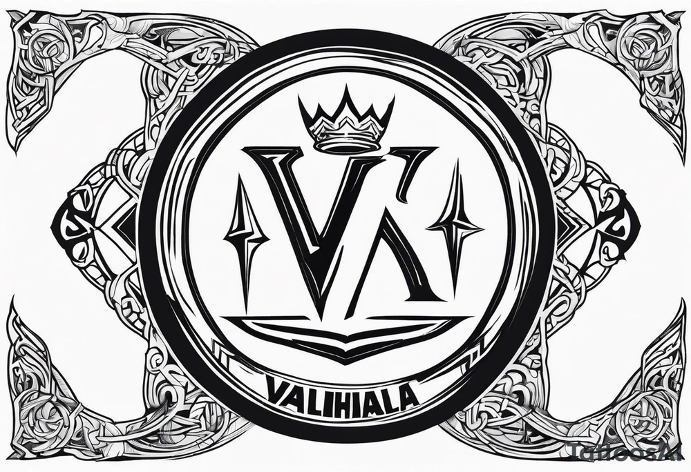 Valhalla sword shield lightning tattoo idea