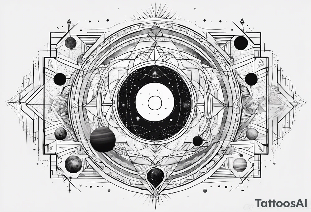 a geometrical representation of the solar system tattoo idea a geometrical representation of the solar system tattoo idea