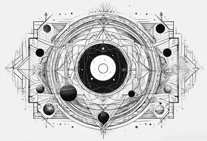 a geometrical representation of the solar system tattoo idea