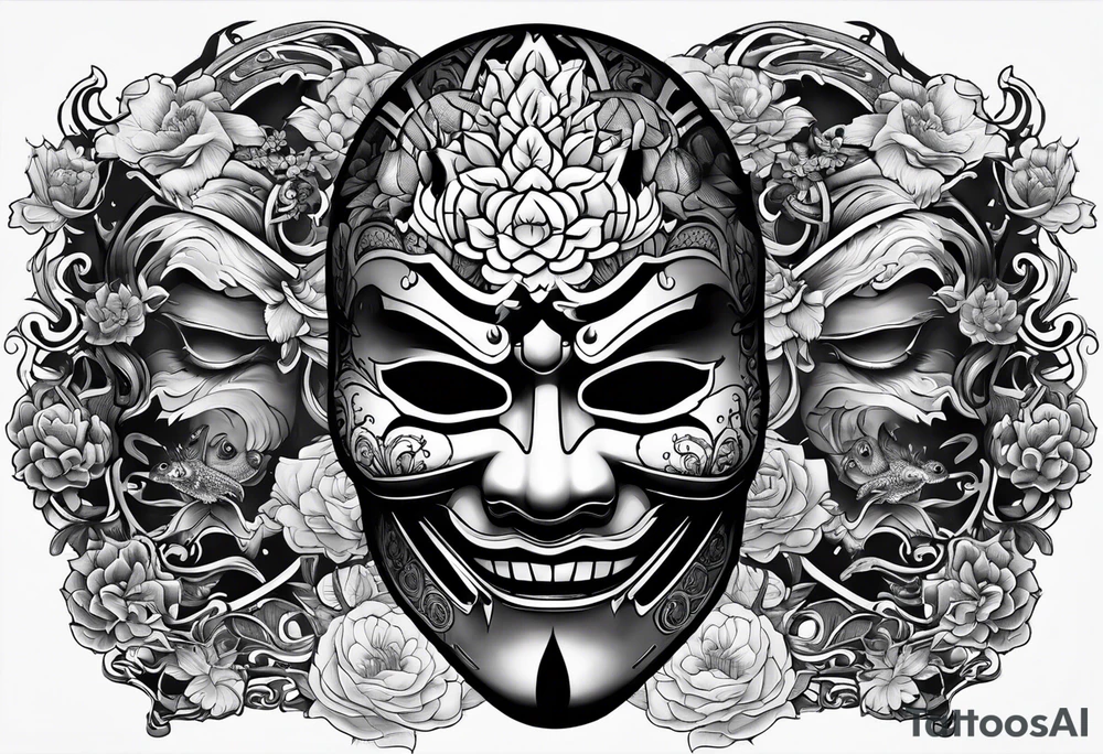 Japanese art, Jason mask, horror tattoo idea