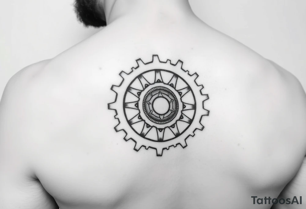 tribal bicycle cog with more pointed teeth tattoo idea