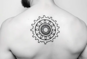 tribal bicycle cog with more pointed teeth tattoo idea